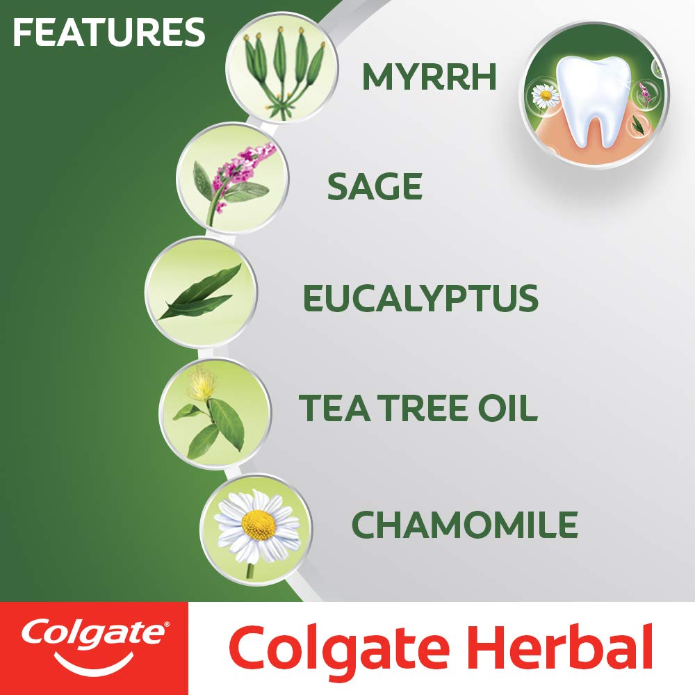 Colgate Herbal Toothpaste, 600g (200g x 3), With Goodness of Natural Ingredients for Healthy Teeth, Anticavity, strong teeth – view 2