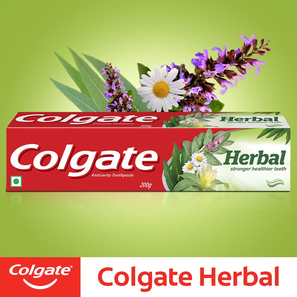 Colgate Herbal Toothpaste, 600g (200g x 3), With Goodness of Natural Ingredients for Healthy Teeth, Anticavity, strong teeth – view 3