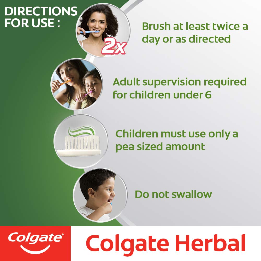 Colgate Herbal Toothpaste, 600g (200g x 3), With Goodness of Natural Ingredients for Healthy Teeth, Anticavity, strong teeth – view 4