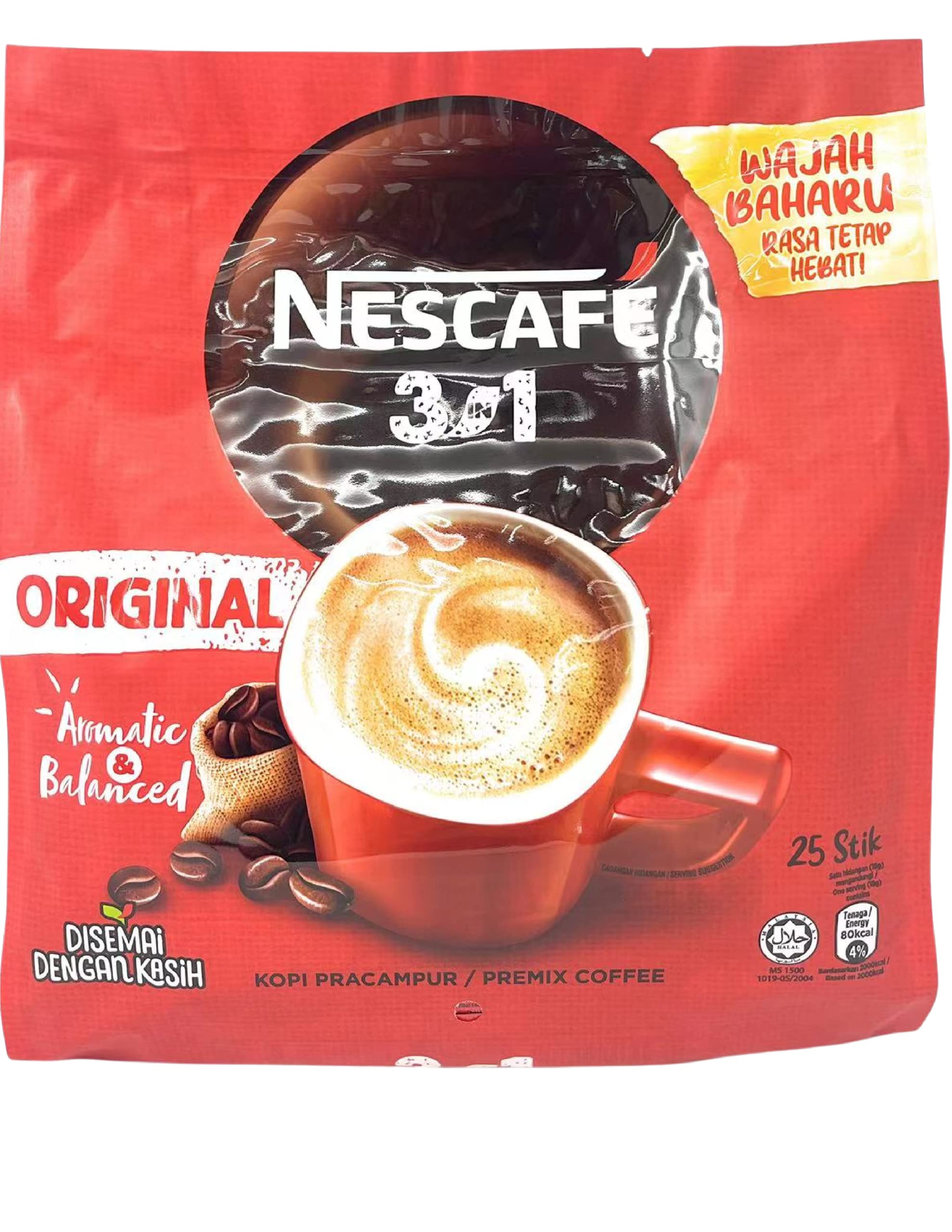 Bag of Nescafe 3 in 1 original coffee sachets