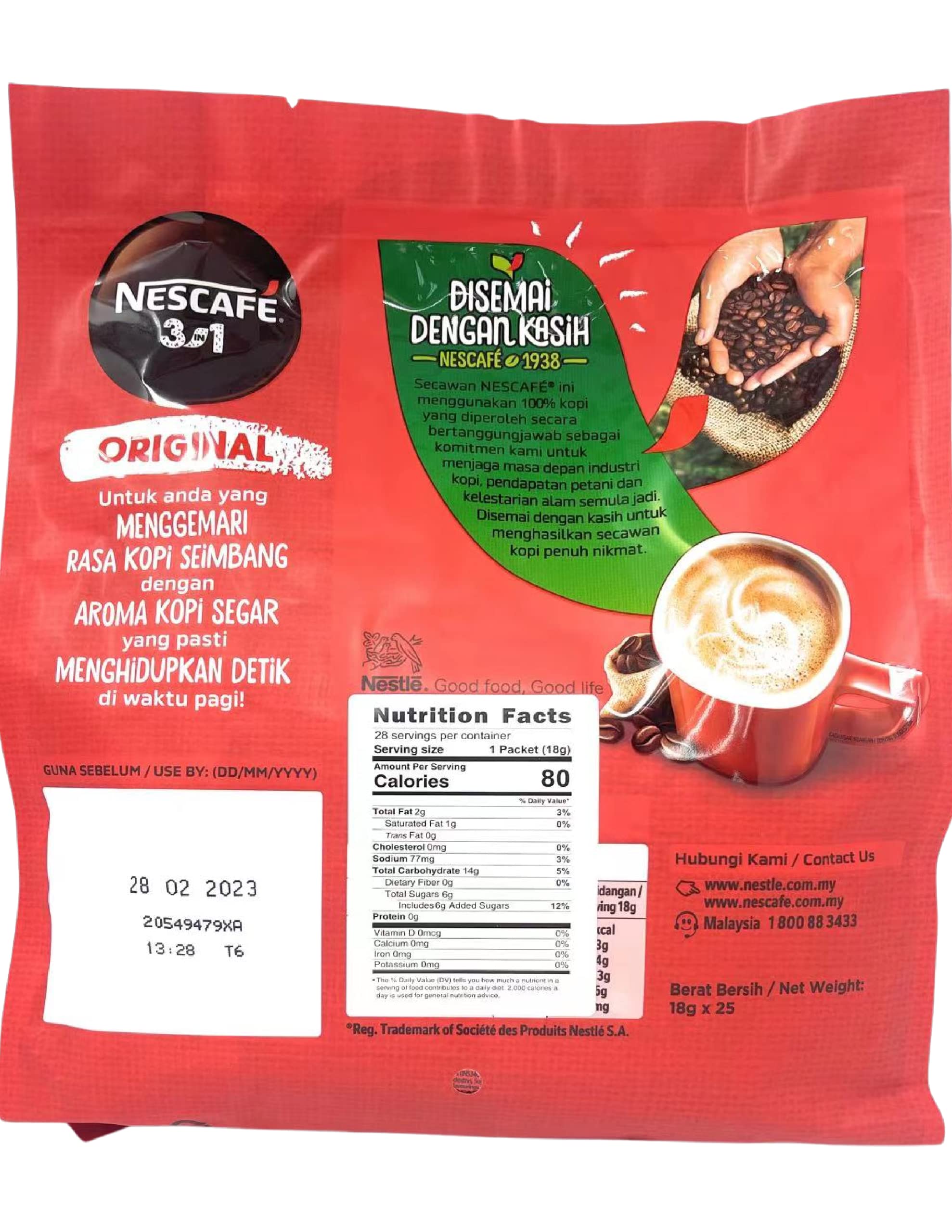 Nescafé 3 in 1 Instant Coffee Sticks Original - Best Asian Coffee Imported from Nestle Malaysia. – view 2