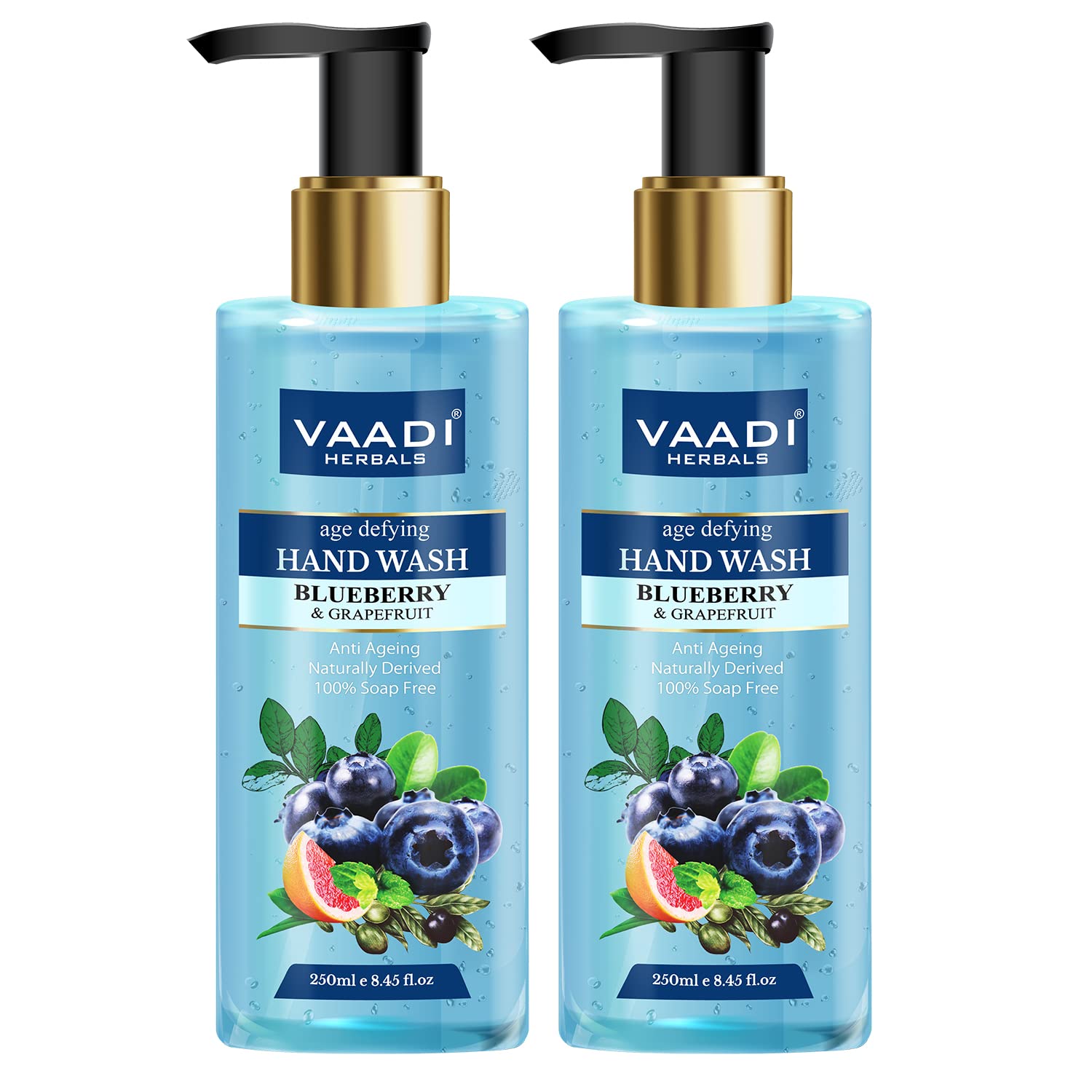 Vaadi Herbals gel hand wash twin pack with blueberry grapefruit