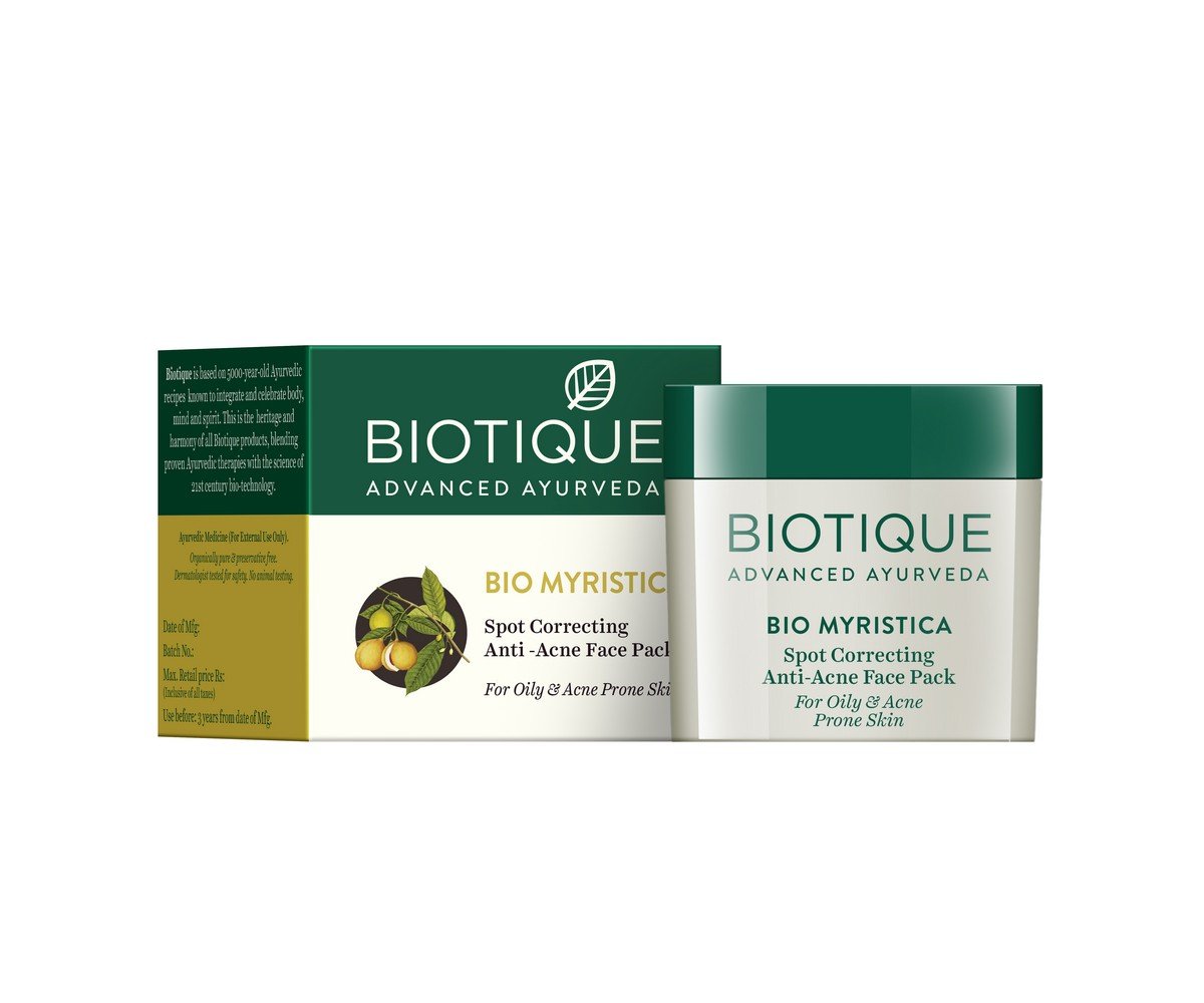 Biotique Myristica spot correcting face pack cream jar 20g