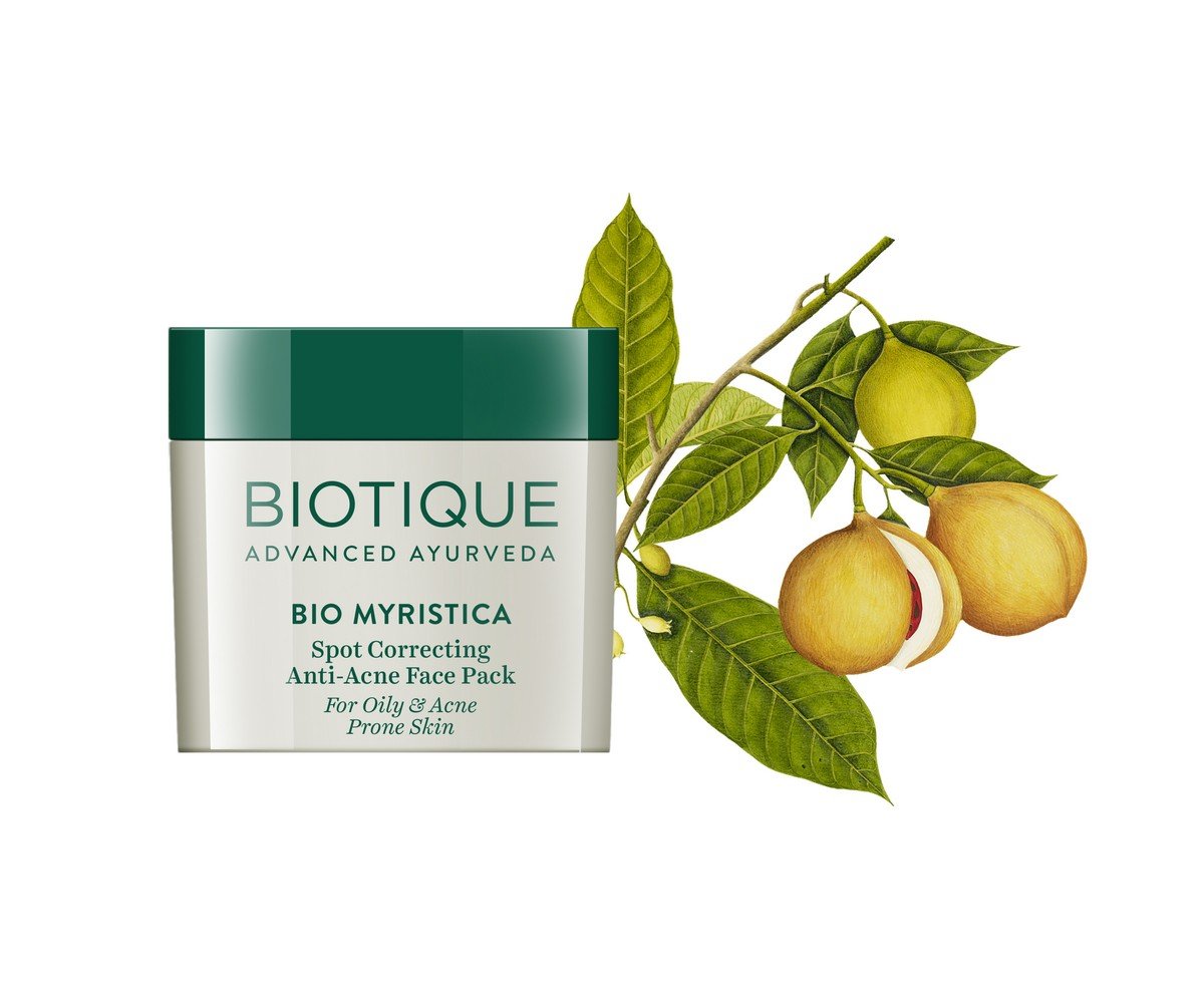 Biotique Myristica Acne Control Spot Correction Face Pack For Oily & Acne Prone Skin, 20gm – view 3