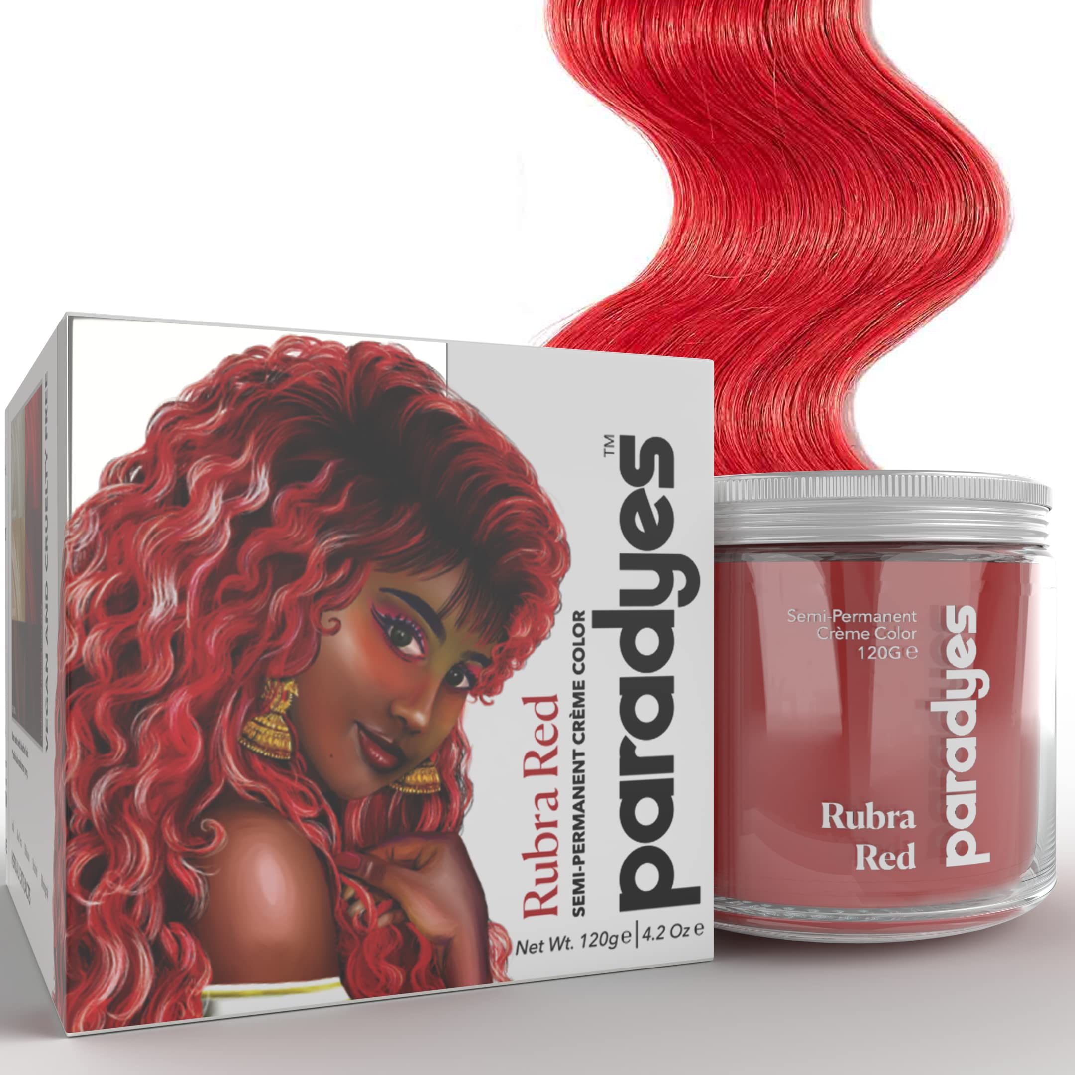 Paradyes Rubra Red conditioner-based hair color in 120g pack