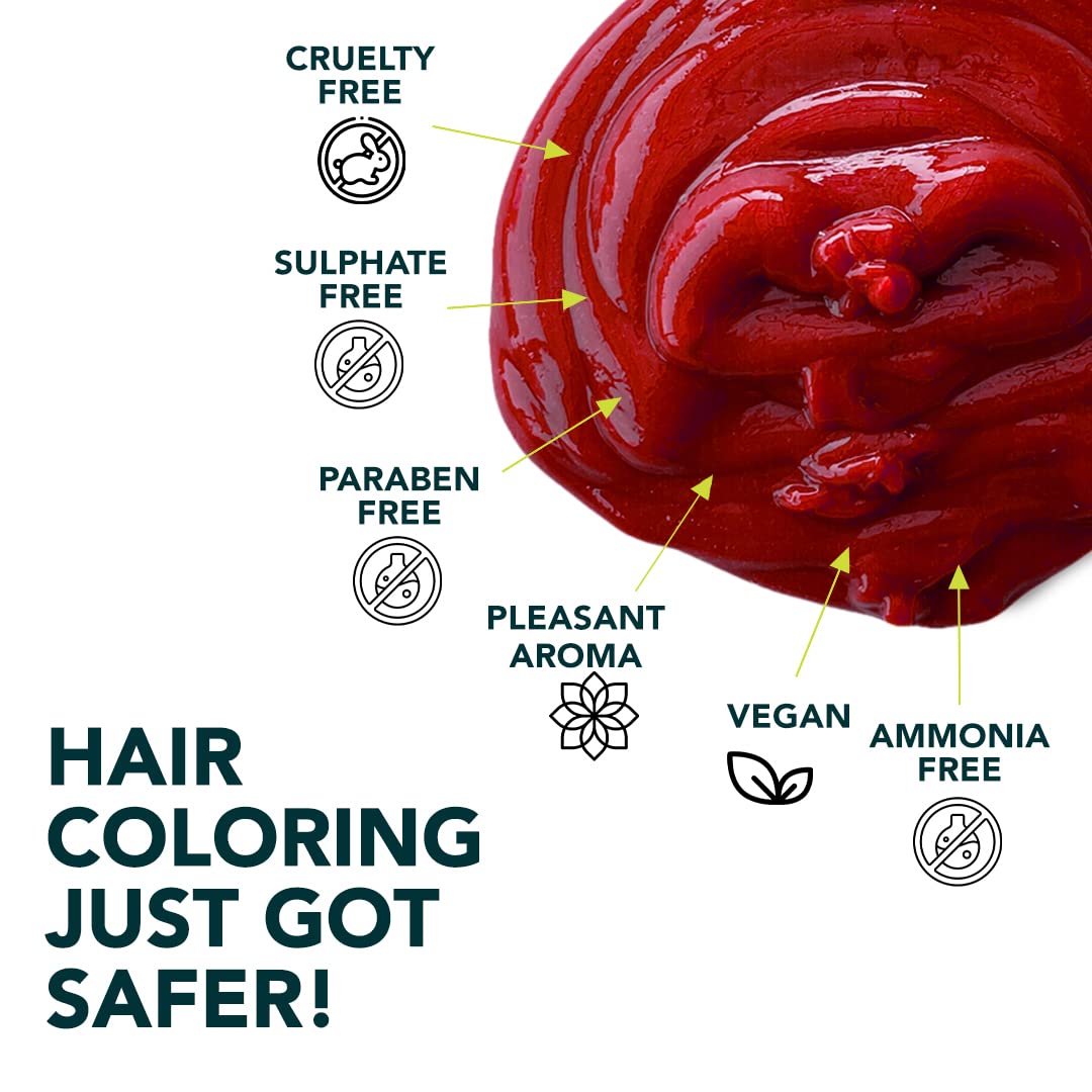 Paradyes Semi-permanent Rubra Red DIY Conditioner Based Hair Colour infused with Aloe-vera, Bhringaraj, Brahmi, Almonds & Amla 120 gm – view 2