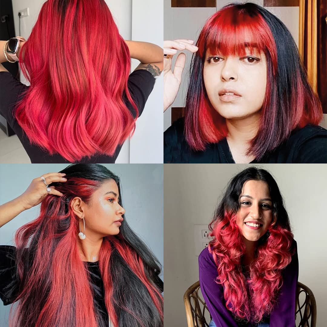 Paradyes Semi-permanent Rubra Red DIY Conditioner Based Hair Colour infused with Aloe-vera, Bhringaraj, Brahmi, Almonds & Amla 120 gm – view 3