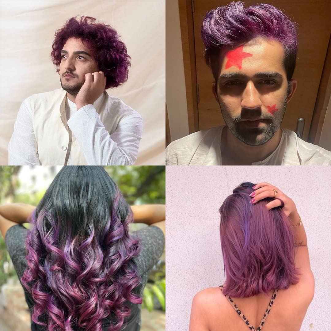 Paradyes Semi-permanent Amethyst Plum DIY Conditioner Based Hair Colour 120 gm and Lighten Up! Bleach Pack 30 Vol. for all Hair Types – view 2