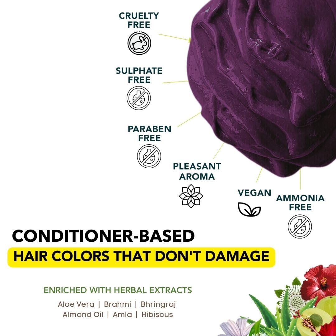 Paradyes Semi-permanent Amethyst Plum DIY Conditioner Based Hair Colour 120 gm and Lighten Up! Bleach Pack 30 Vol. for all Hair Types – view 4