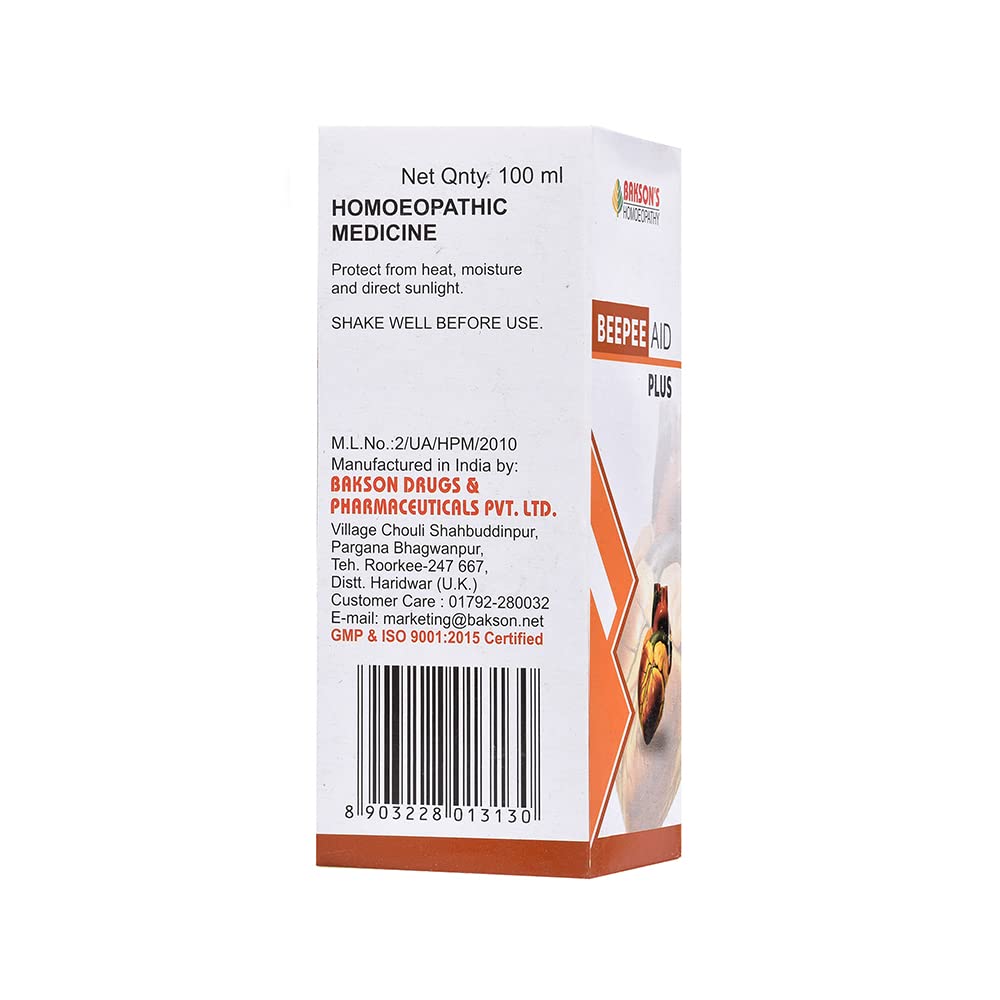 Dr. Bakshi's BAKSON'S HOMOEOPATHY Beepee Aid Plus, Drops (100 ml) – view 2