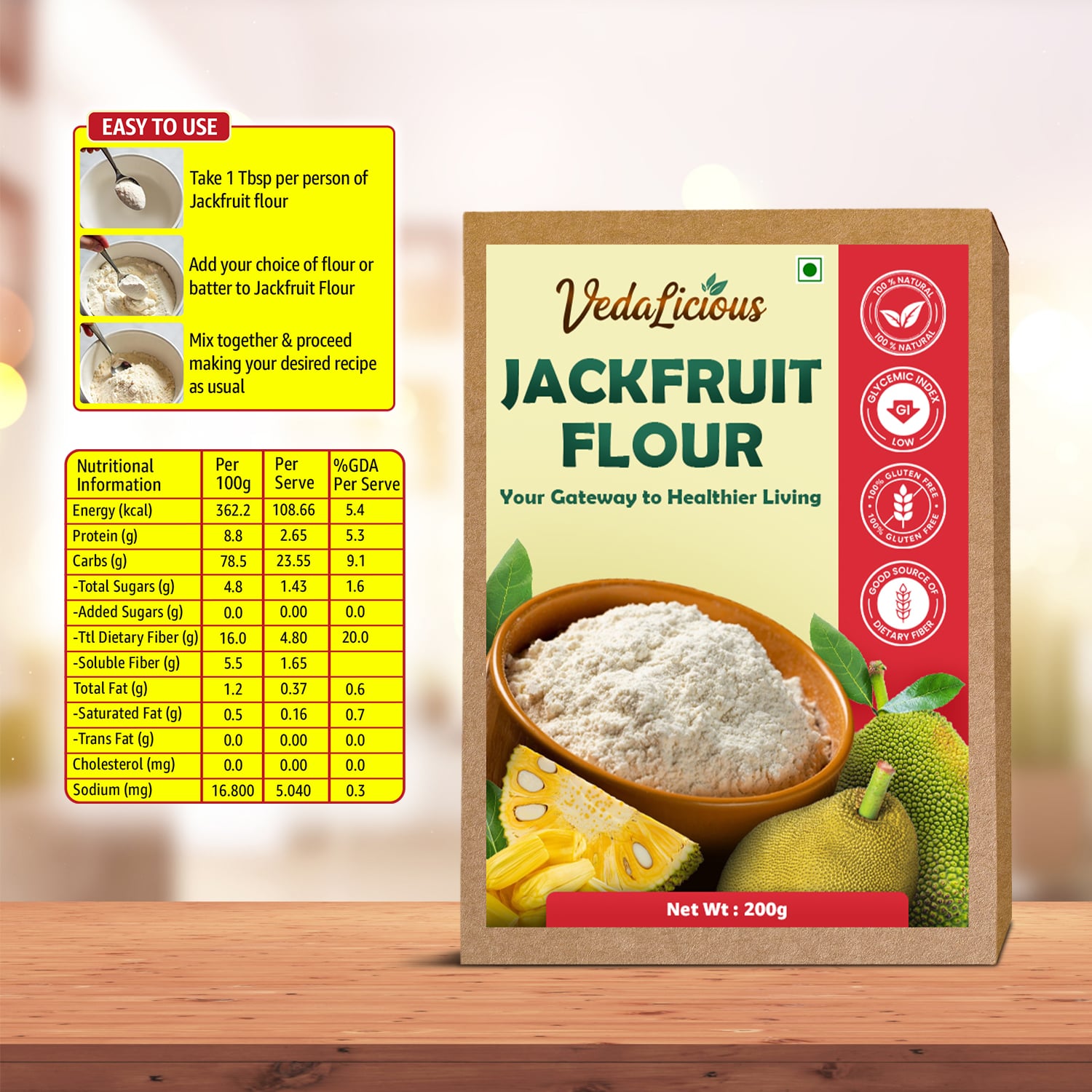 VedaLicious Premium Green Jackfruit Flour – view 5