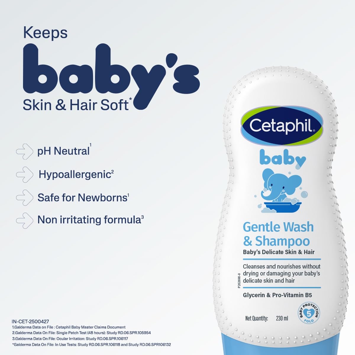 Cetaphil Baby Shampoo & Wash, White, Chamomile, 230 ml – view 7