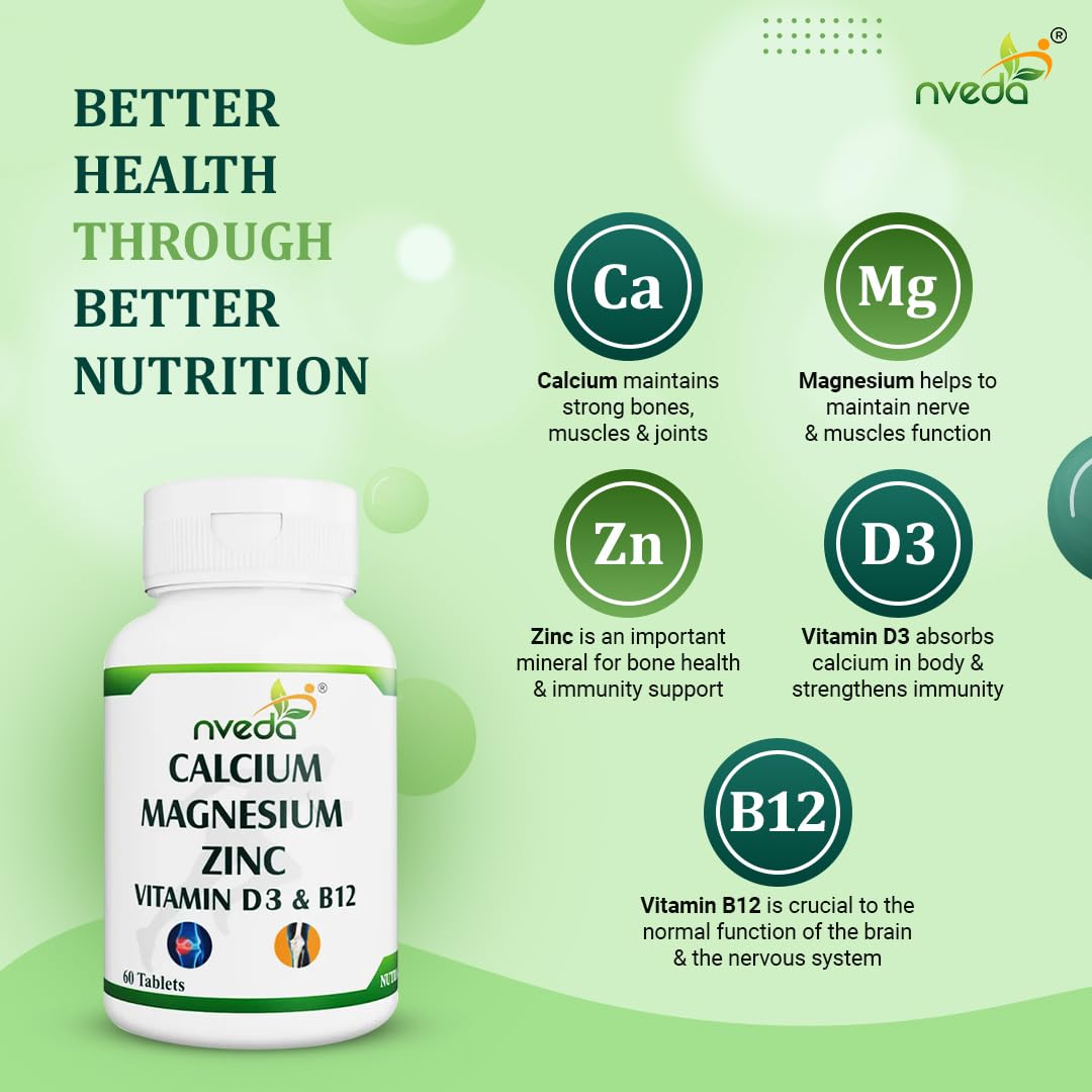 Nveda Omega 3 Fish Oil Capsules + Calcium Tablets Combo for Men & Women – view 5