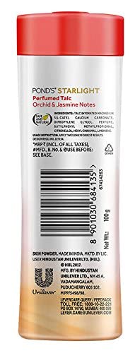 Pond's Orchid & Jasmine, 100g Pond's Starlight Perfumed Talc - Orchid & Jasmine, 100 grams Bottle – view 2