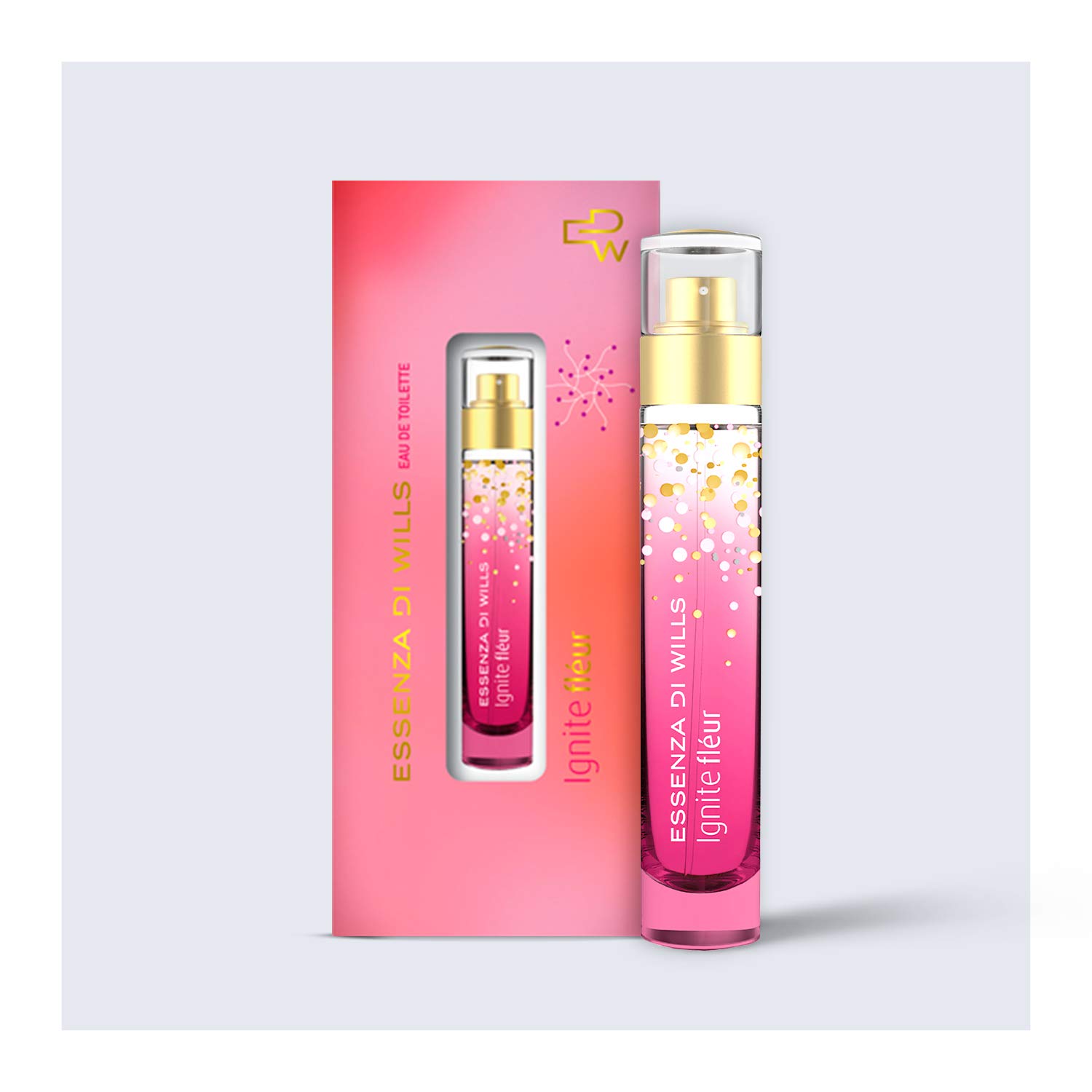 Travel-size Ignite Fleur women’s floral perfume spray bottle