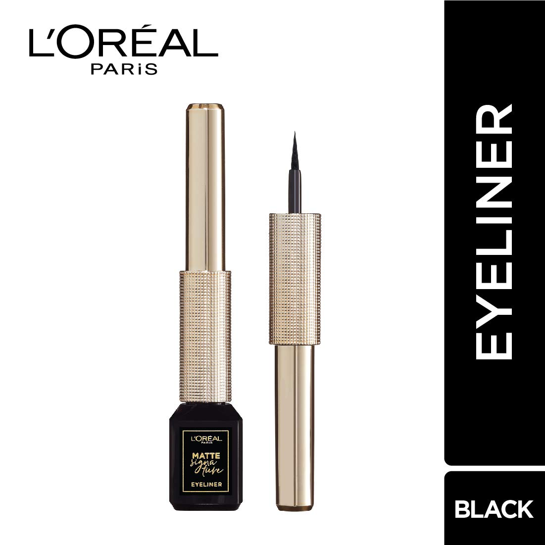 L'Oréal Paris Eye Liner, Ultra-Precise Tip, Waterproof, Fade-Proof and Smudge-proof, Matte Signature, Black, 19g – view 2
