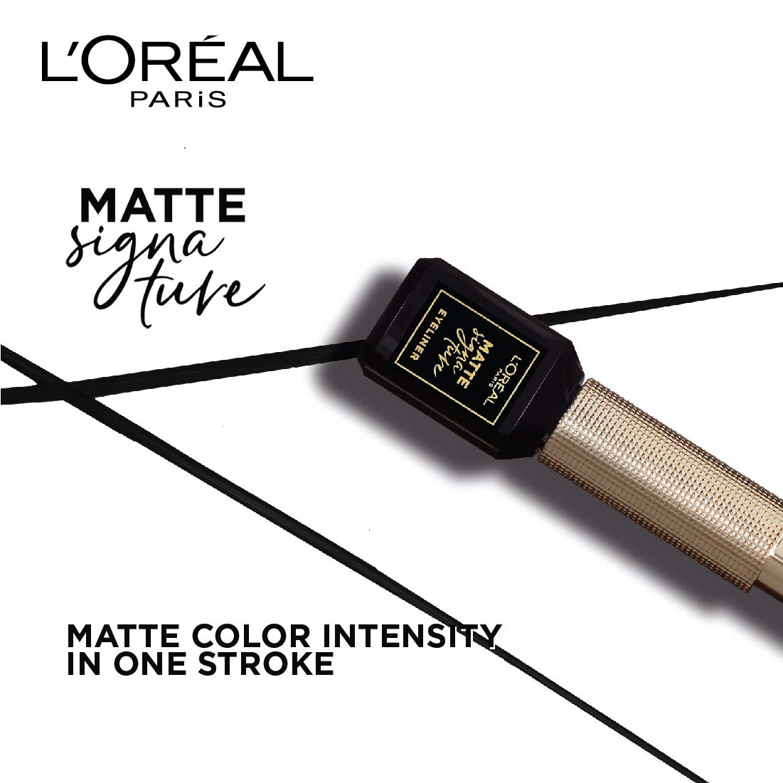 L'Oréal Paris Eye Liner, Ultra-Precise Tip, Waterproof, Fade-Proof and Smudge-proof, Matte Signature, Black, 19g – view 3