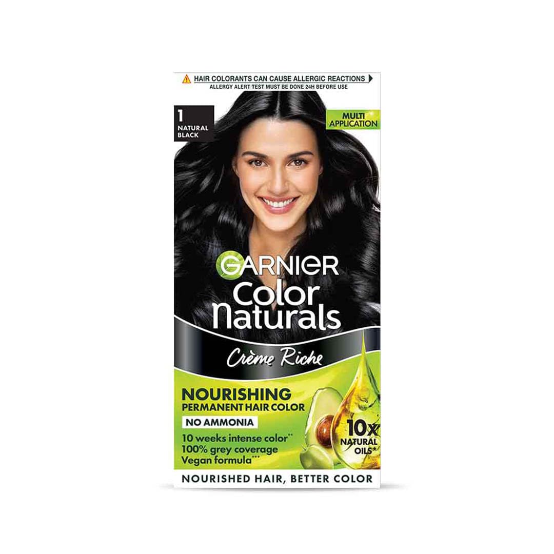 Front of Garnier Color Naturals Shade 1 Natural Black pack