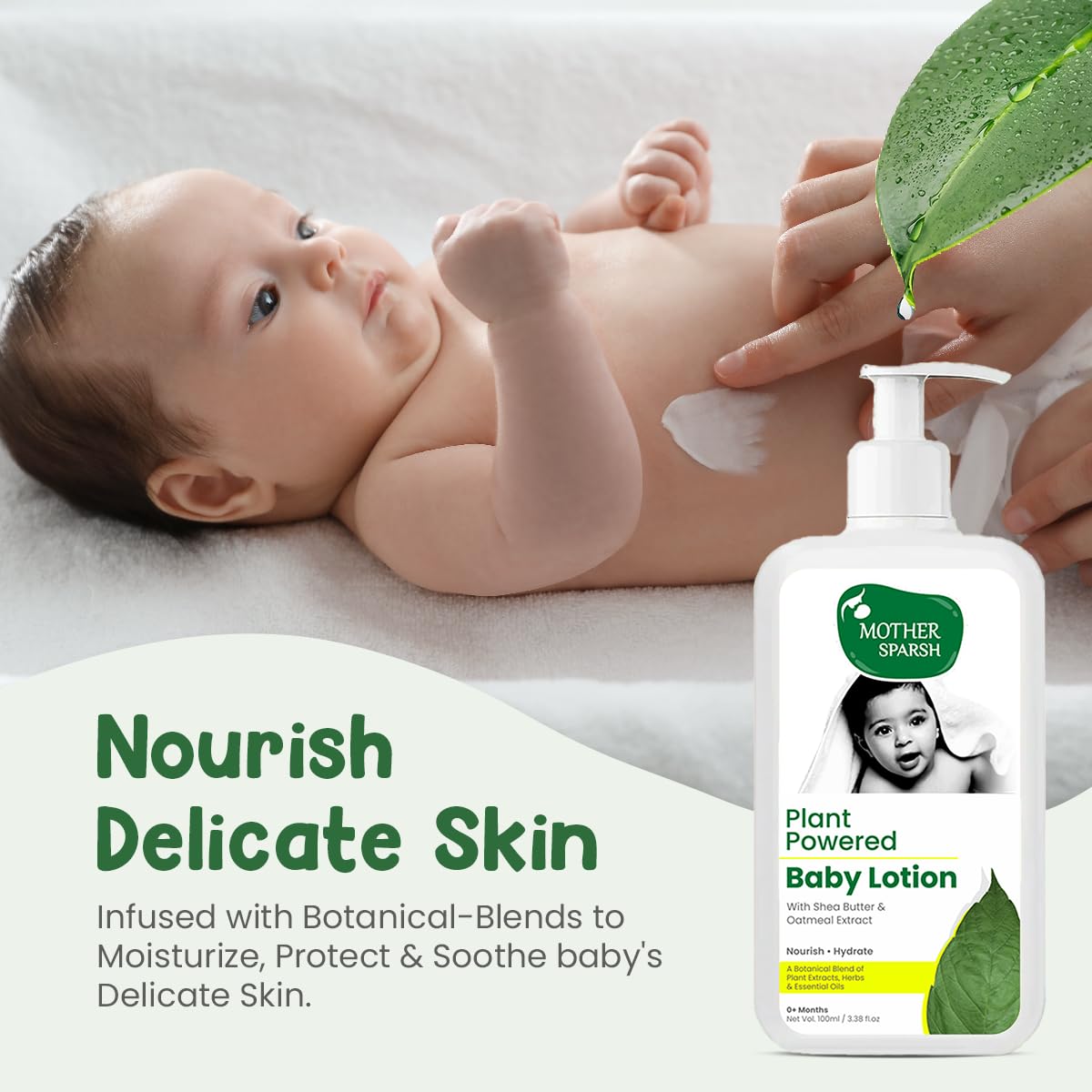 Mother Sparsh Plant Powered Natural Baby Lotion With Organic Shea Butter & Oatmeal Extract – view 3