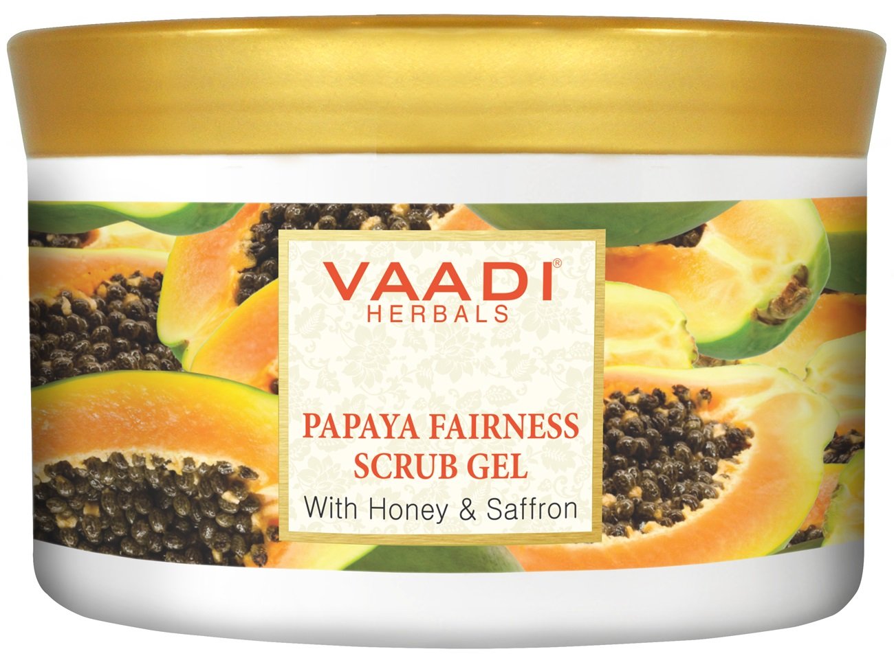 Vaadi Herbals papaya scrub gel container for brighter-looking skin