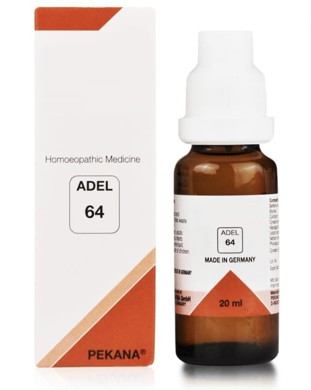Front view of ADEL 64 Drop 20 mL bottle