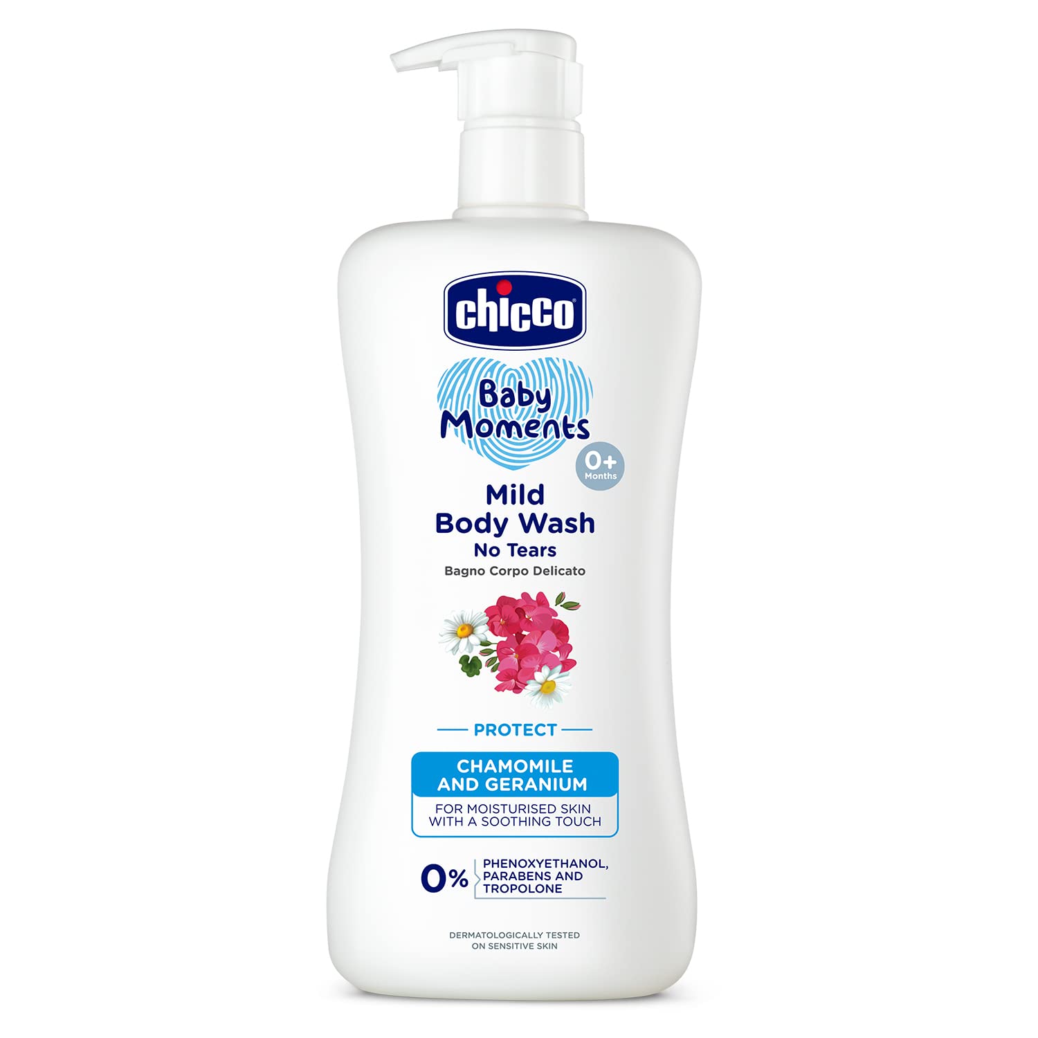 Chicco Baby Moments Mild Body Wash Protect front bottle view