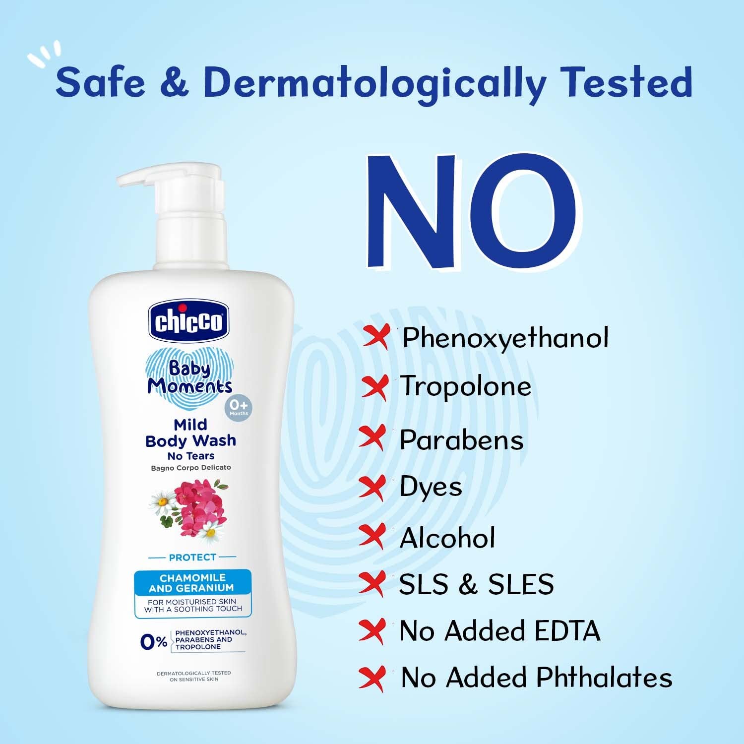 Chicco Baby Moments Mild Body Wash Protect, New Advanced Formula With Natural Ingredients, No Tears, Suitable For Babys Body Wash, No Phenoxyethanol And Parabens (500Ml) – view 6