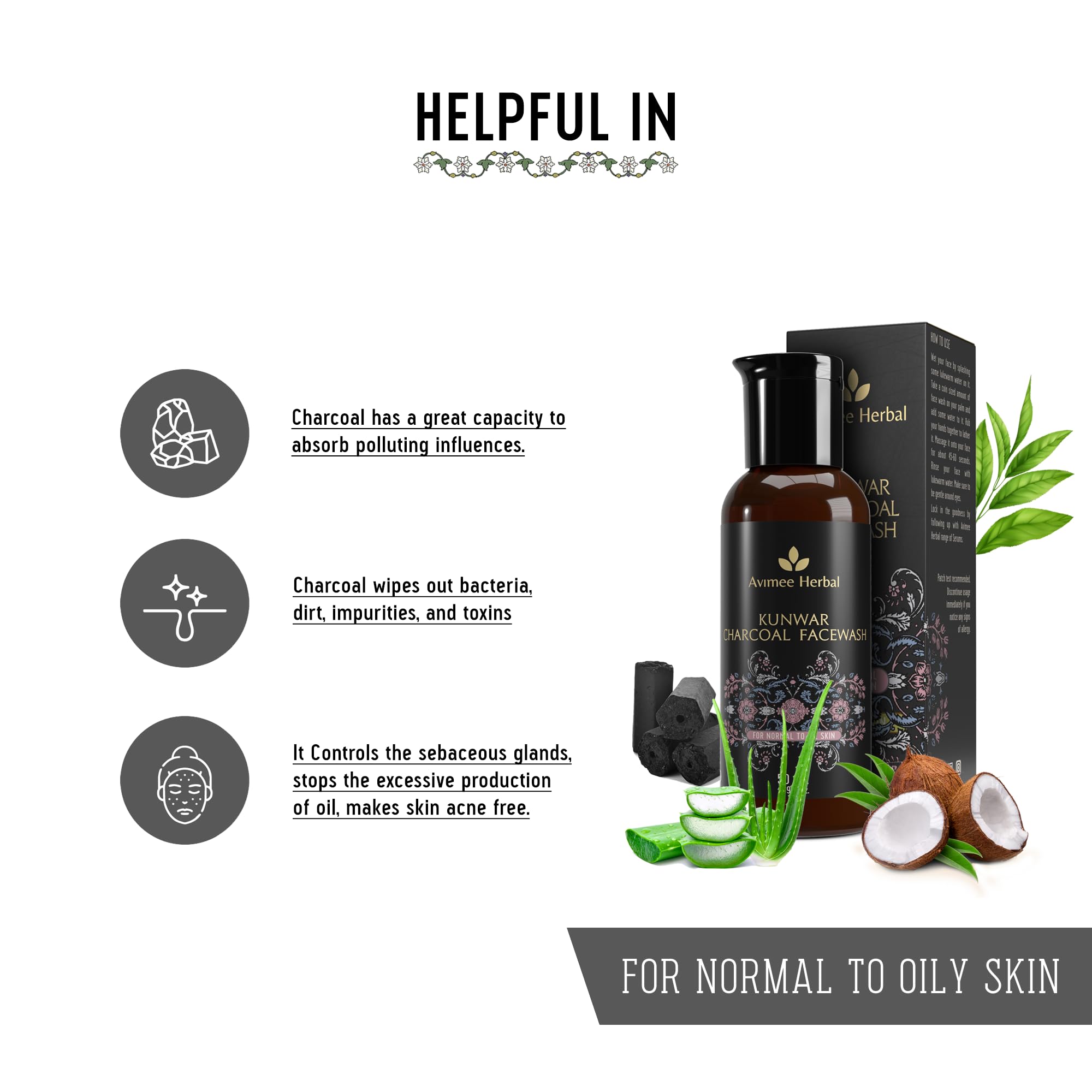 Avimee Herbal Kunwar Charcoal Facewash – view 3