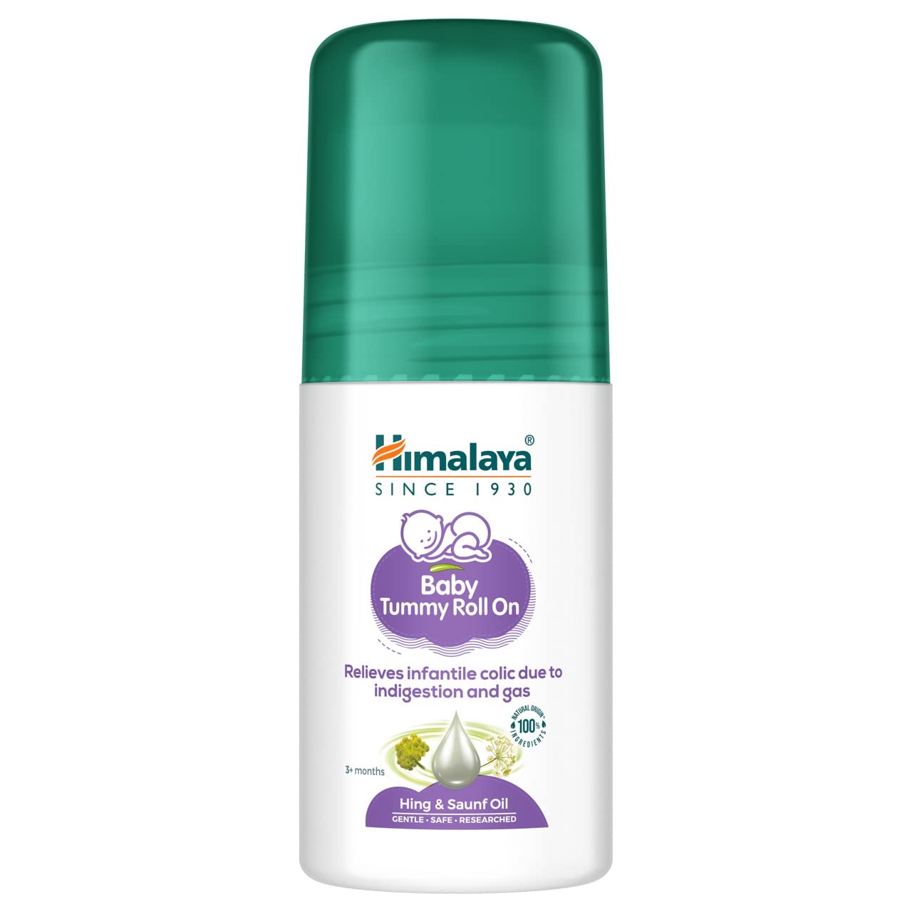 Himalaya baby colic relief roll-on bottle with 5 natural oils