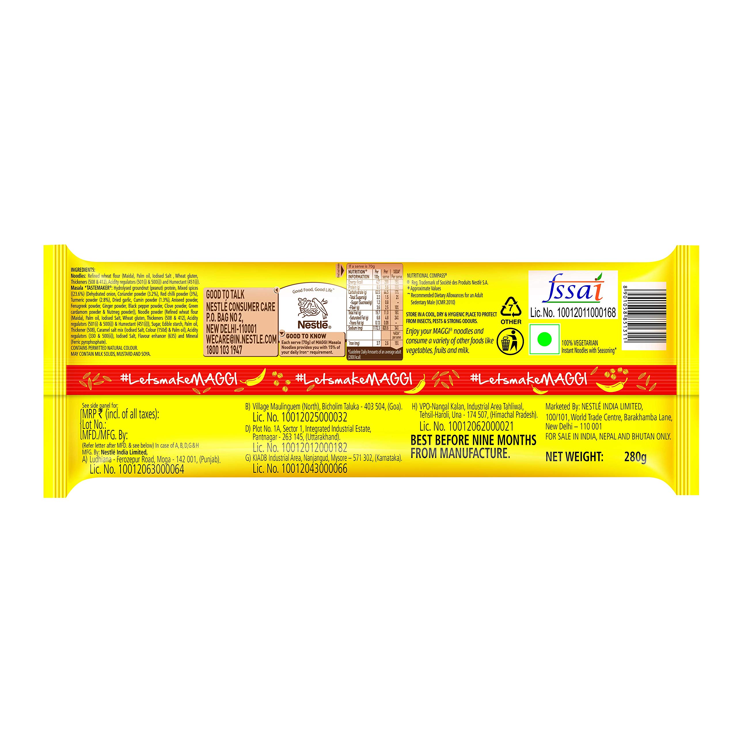 MAGGI 2-minute Instant Noodles, Masala  280g Pouch – view 3