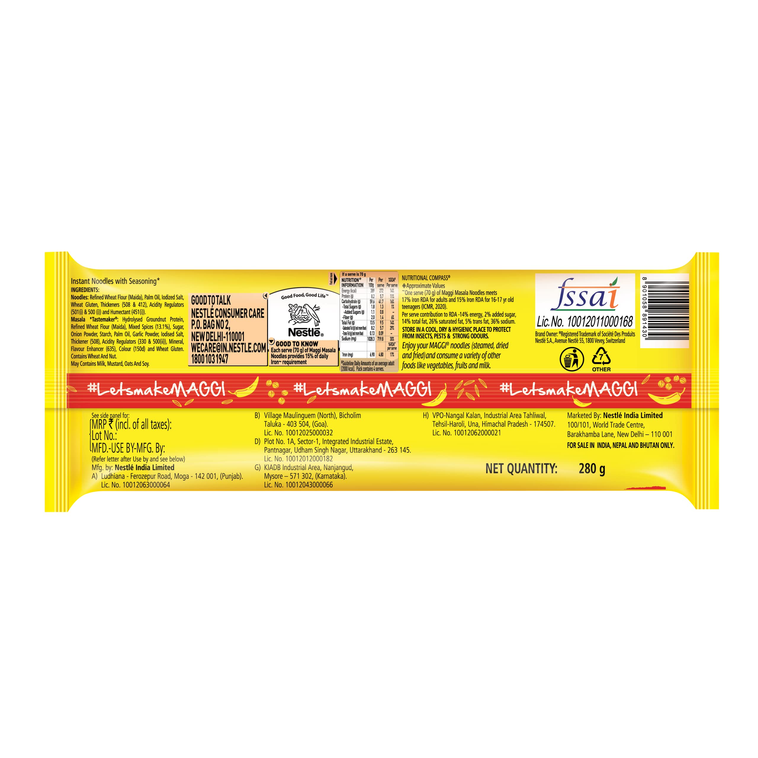 MAGGI 2-minute Instant Noodles, Masala  280g Pouch – view 6