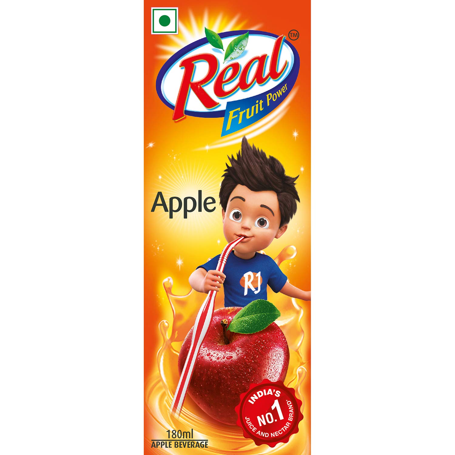 Real Apple Juice 180 ml retail package front view