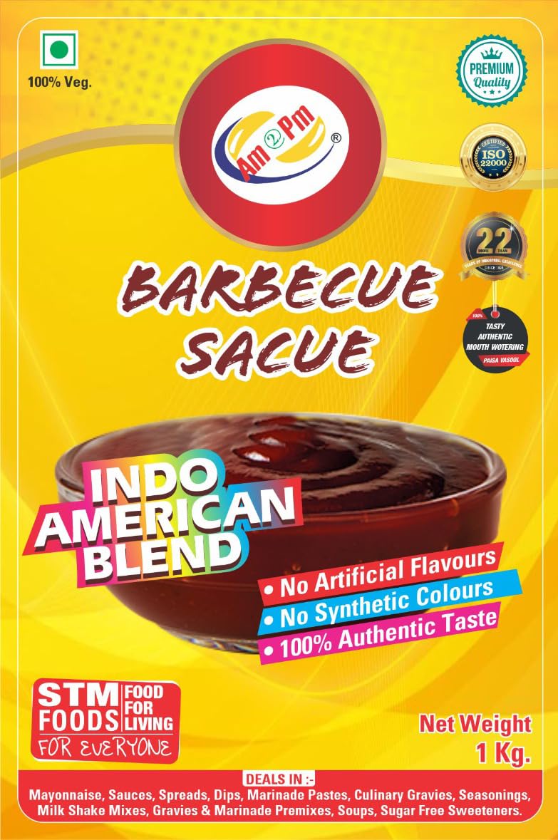 Am 2 Pm - Barbecue Sauce Dip For French Fries, Chicken Wings & Lollipop and Spread For Veg Or Non Veg - 1Kg – view 5