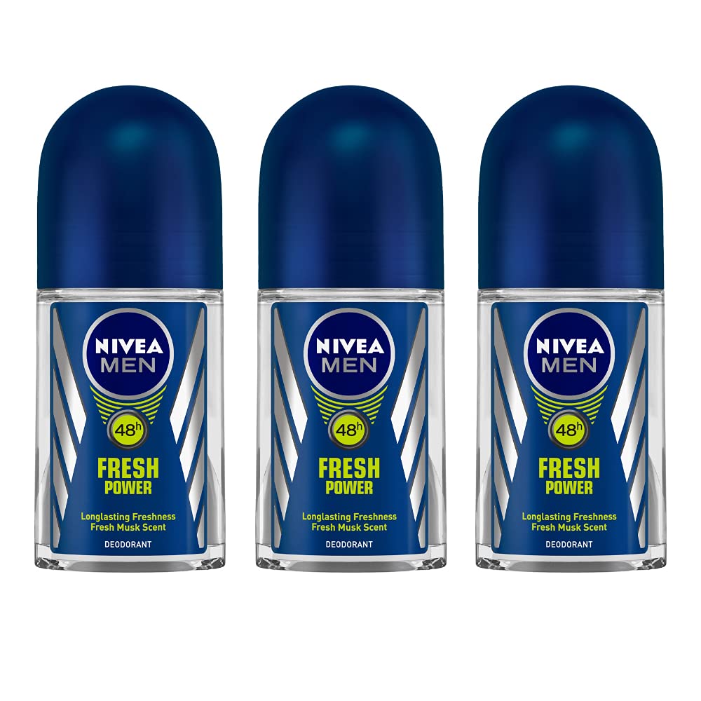 Nivea Fresh Power roll on deodorant for men three-pack