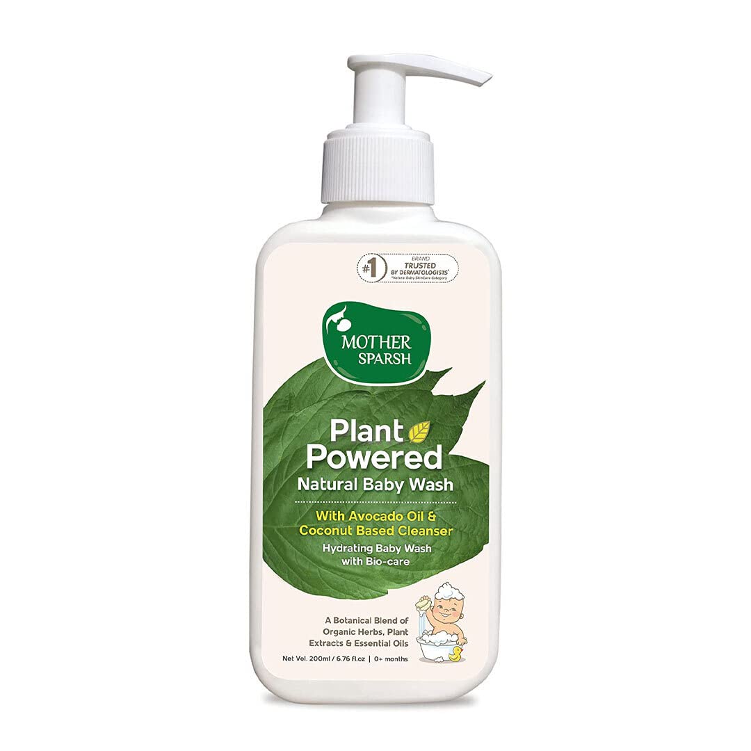 Plant powered Mother Sparsh hydrating baby wash bottle, chamomile scent