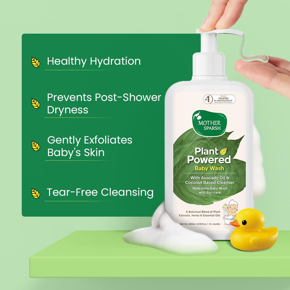 Mother Sparsh Plant Powered Natural Hydrating Baby Wash WIth Avacado Oil & Coconut - 200 ml – view 2