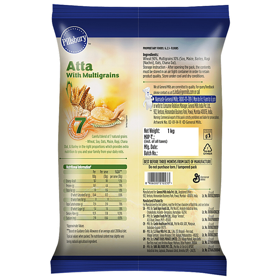 Pillsbury Atta/Godihittu - Multigrain 1 kg – view 2