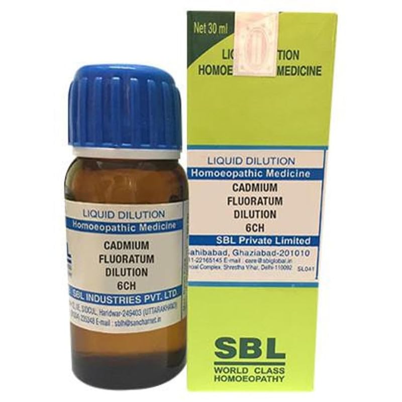 Front view of SBL Cadmium Fluoratum Dilution 6 CH bottle