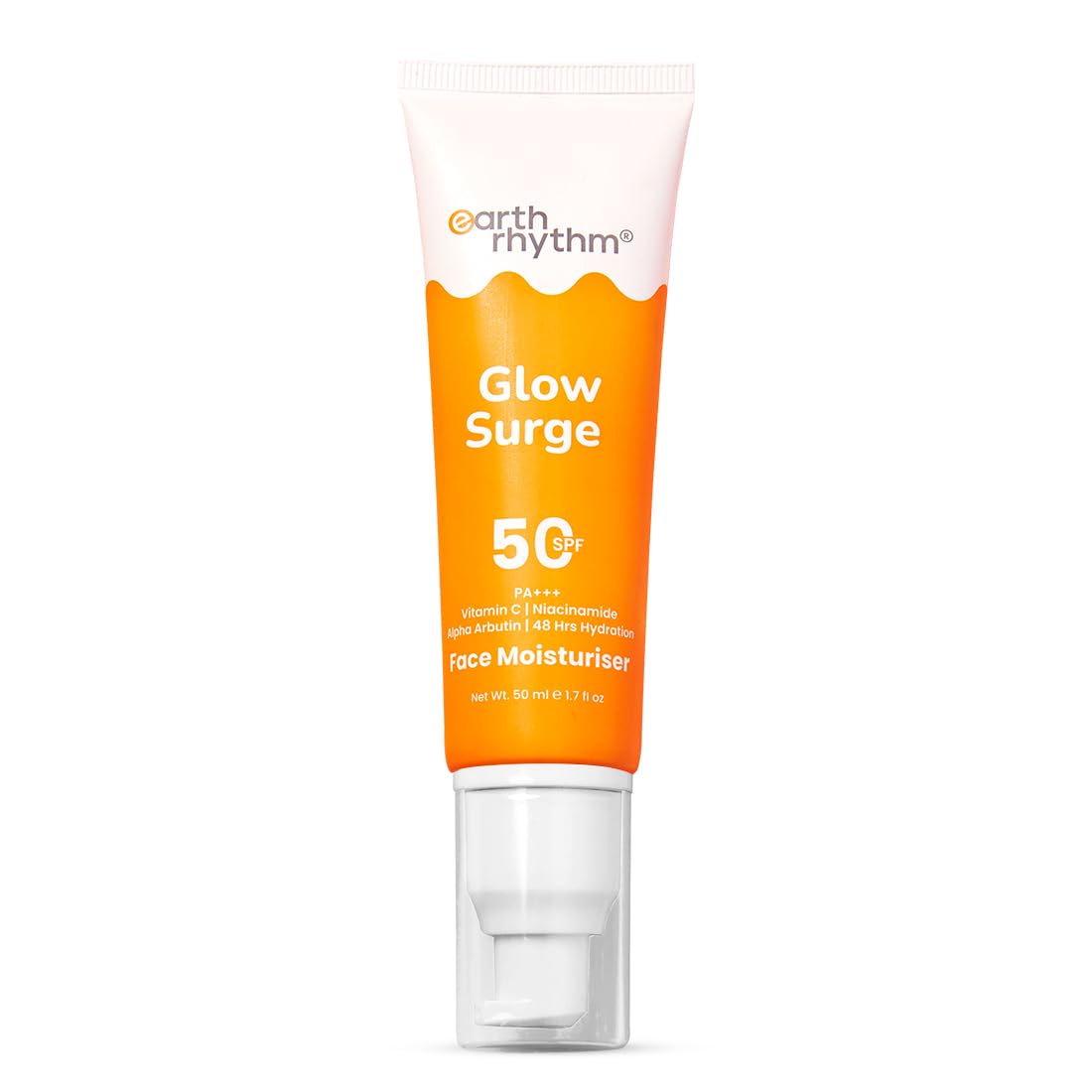 Earth Rhythm face moisturizer with SPF 50 in 50 ml tube