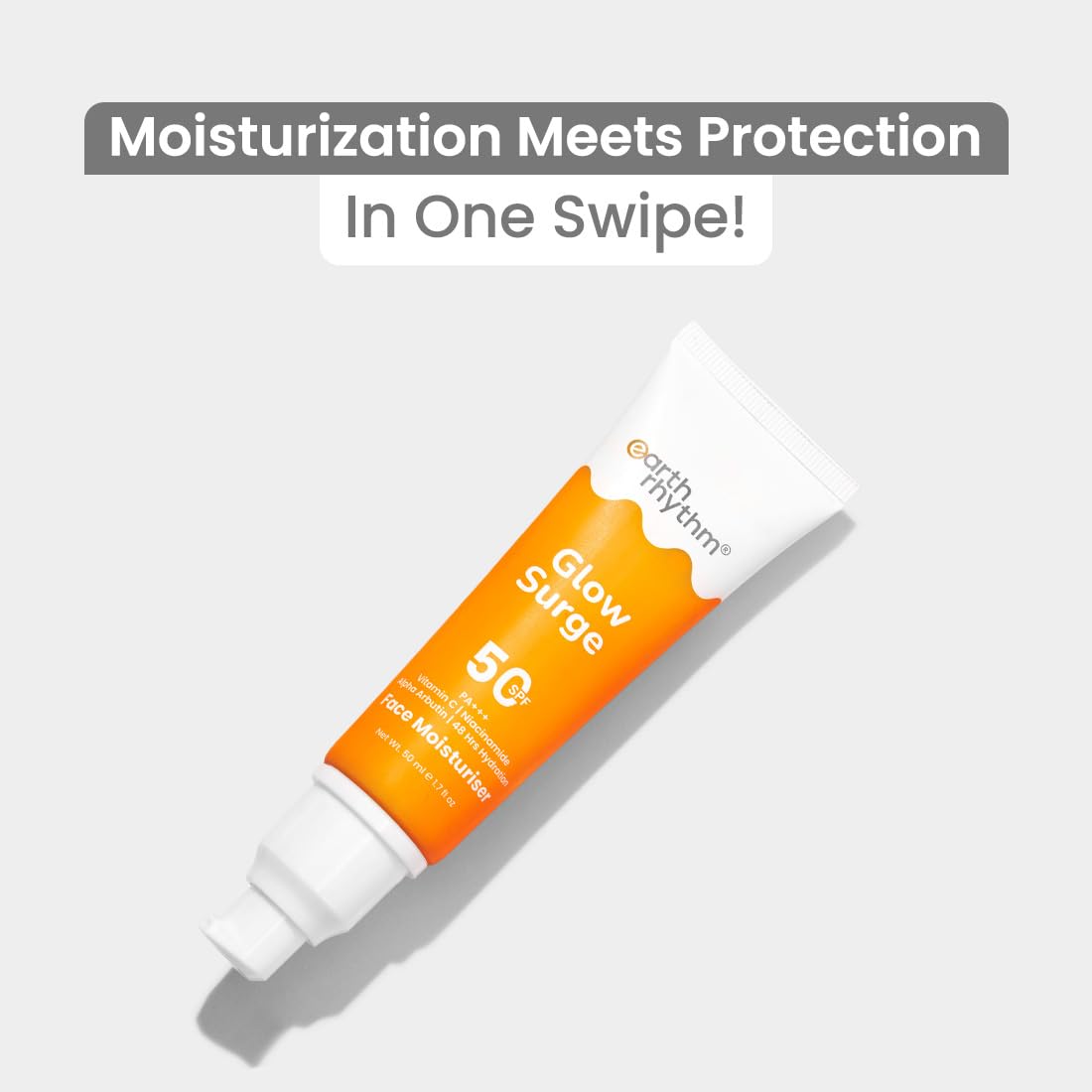 Earth Rhythm Glow Surge Face Moisturizer with SPF 50 PA++++ Infused with Niacinamide, Vitamin - C for Intense Hydration, For all skin types - 50ml – view 2