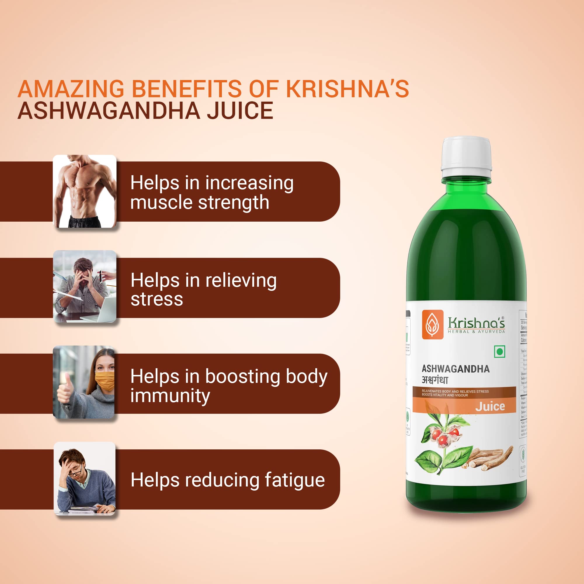Krishna's Ashvagandha Juice 1L – view 4
