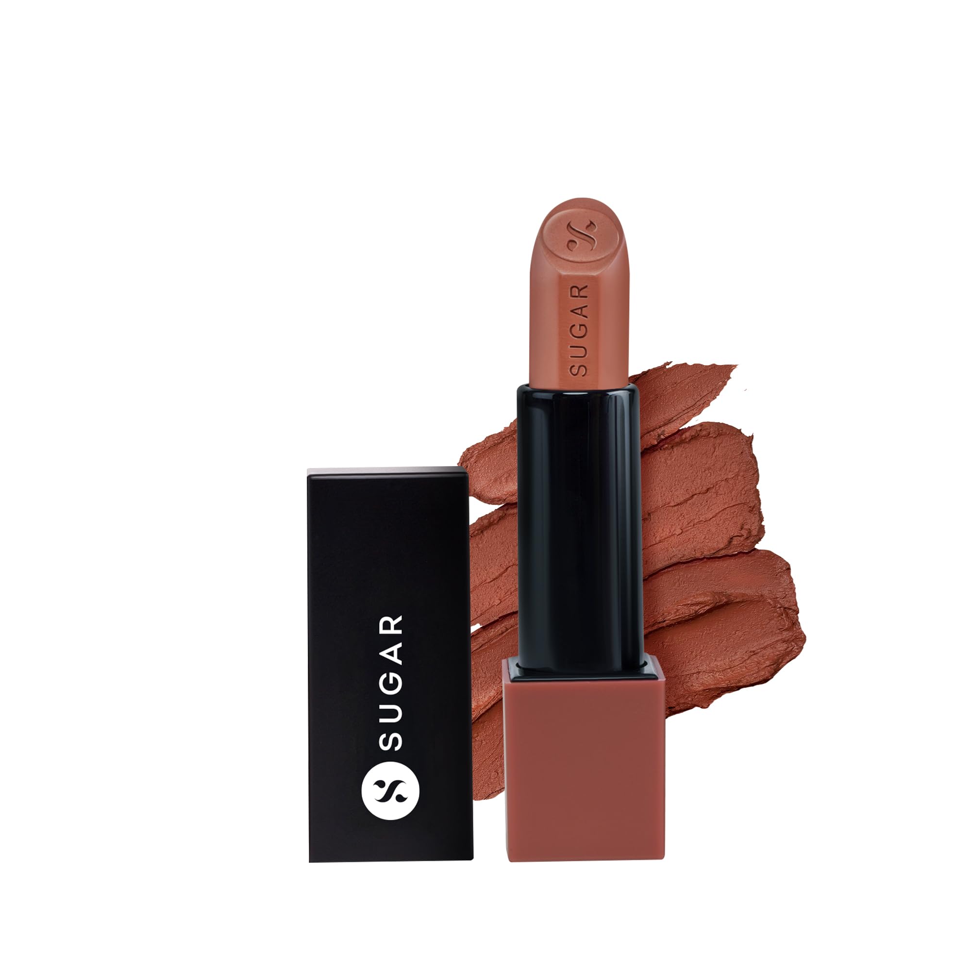 Velvet matte SUGAR peptide serum lipstick in Santorini Sunset
