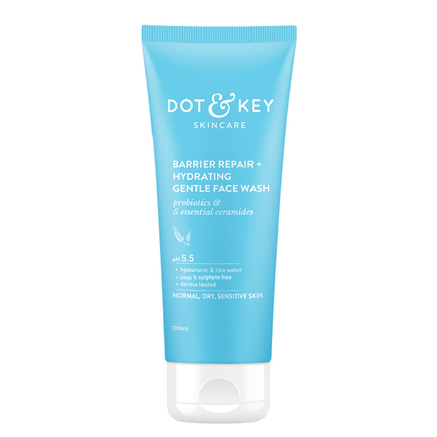 DOT and KEY barrier repair gel face wash tube