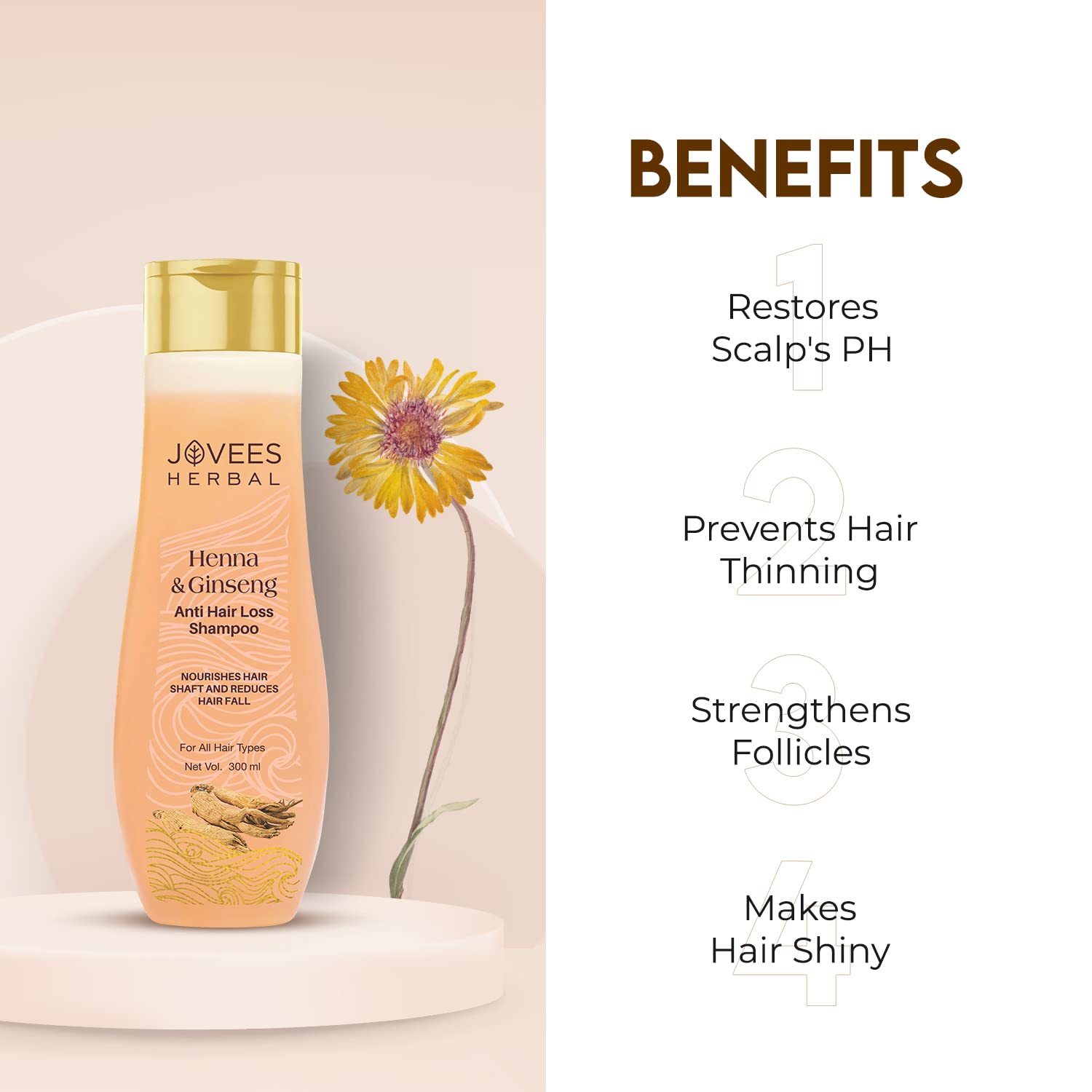 Jovees Herbal Henna & Ginseng Anti Hair Loss Shampoo – view 6