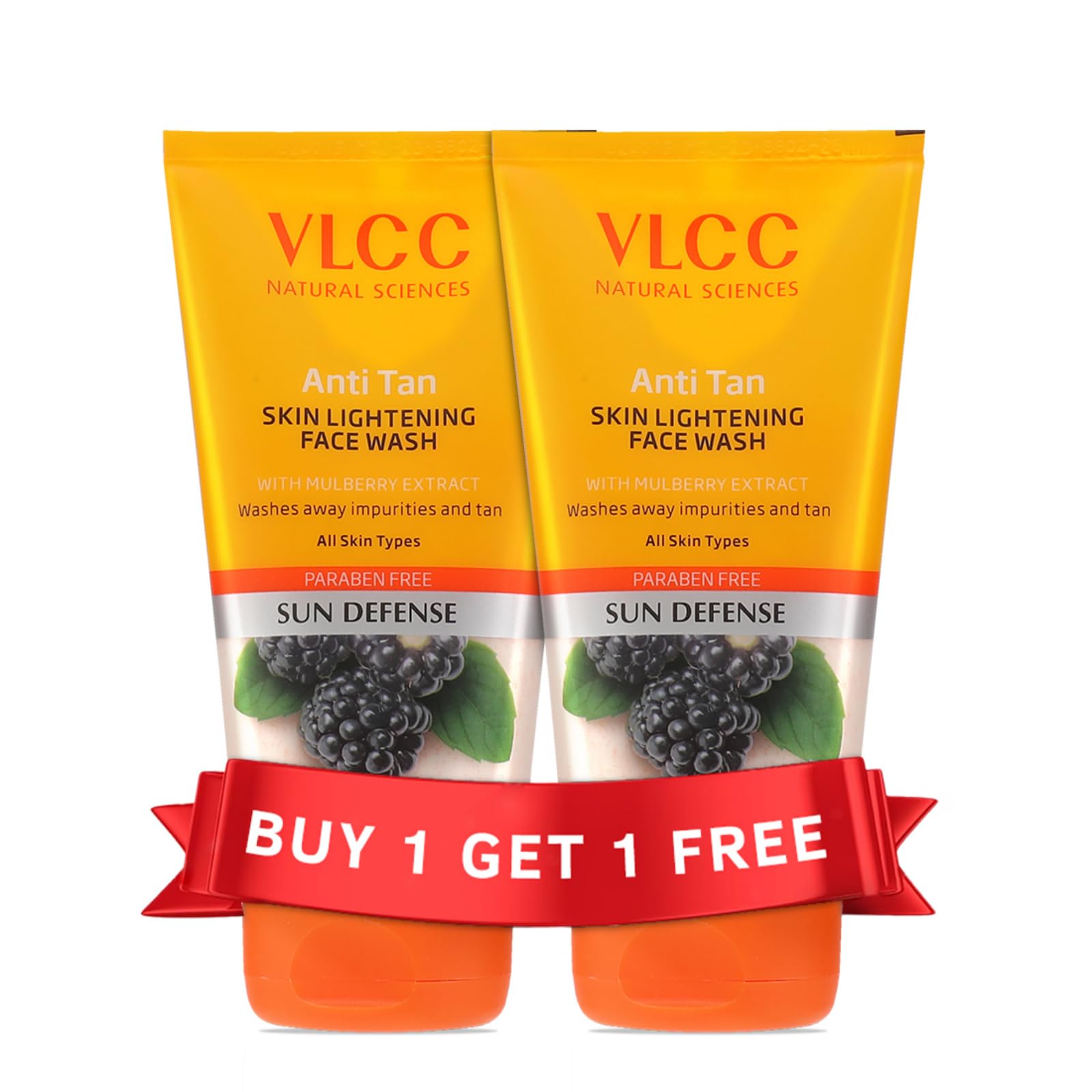 Twin pack of VLCC Anti Tan Face Wash orange tubes
