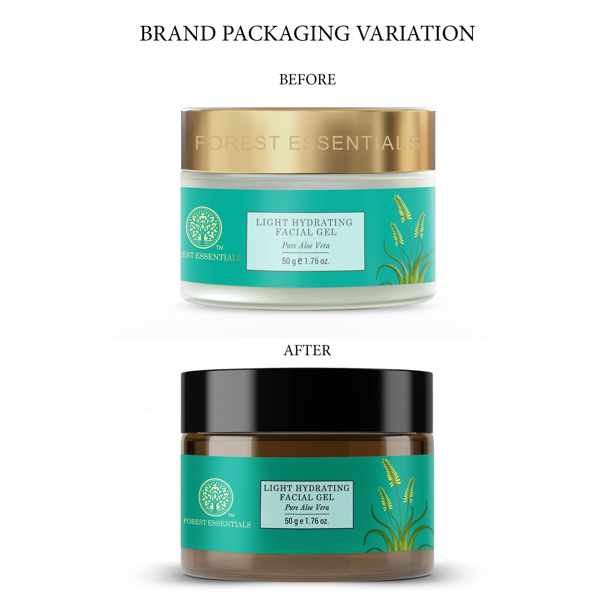 Forest Essentials Light Hydrating Facial Gel Pure Aloe Vera Natural Gel Moisturizer, Cooling & Soothing Aloe Vera Gel For Acne-Prone, Oily, Combination & Sensitive Skin For Unisex, 50g – view 2