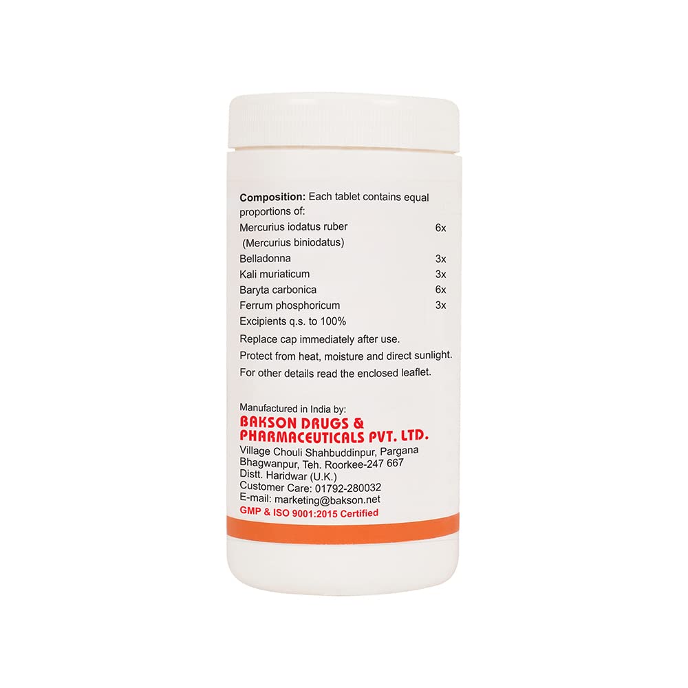 Dr. Bakshi's BAKSON'S HOMOEOPATHY TONSIL AID TABLETS-200 TABS – view 2