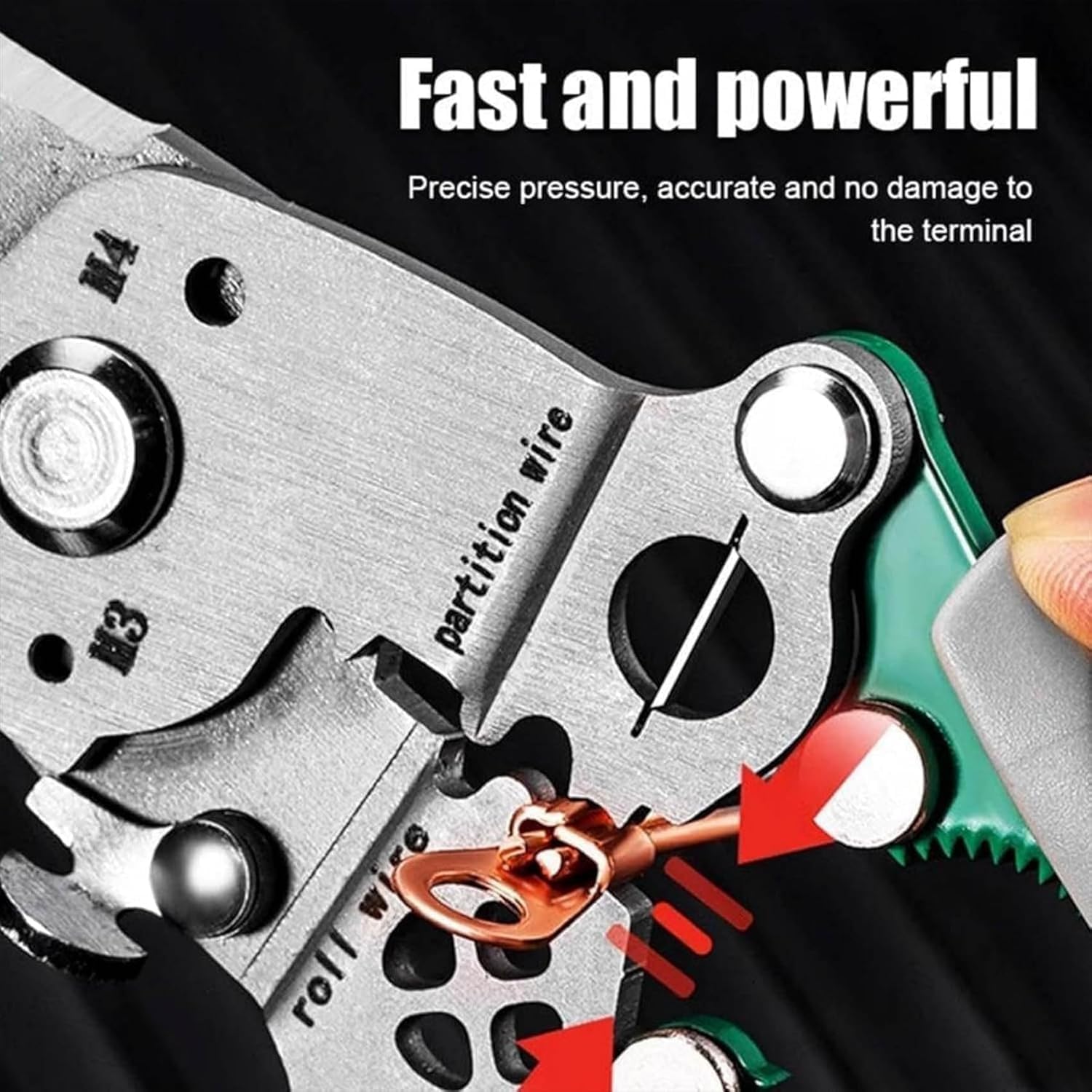 QXORE All in 1 Multifunction Stainless Steel Wire Stripper/Wire Crimping Tool, Wire Cutter, Wire Crimper, Cable Stripper, Wiring Tools and Multi-Function Hand Tool (Green wire) – view 6