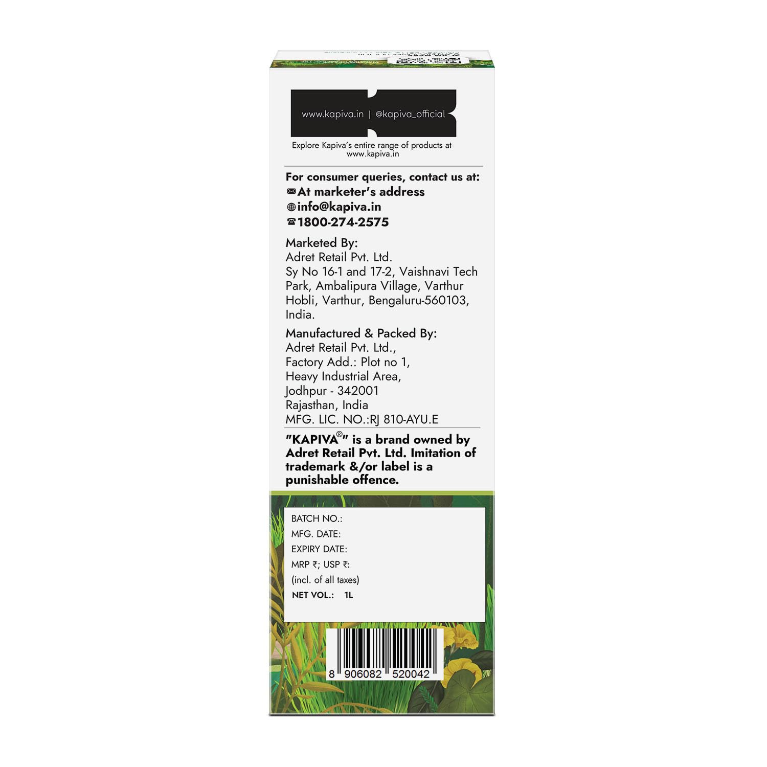 Kapiva Wheatgrass Juice 1L - Help's to Detoxify the Liver, Cleanse the Digestive System, Boost Metabolism & Purify Blood – view 9
