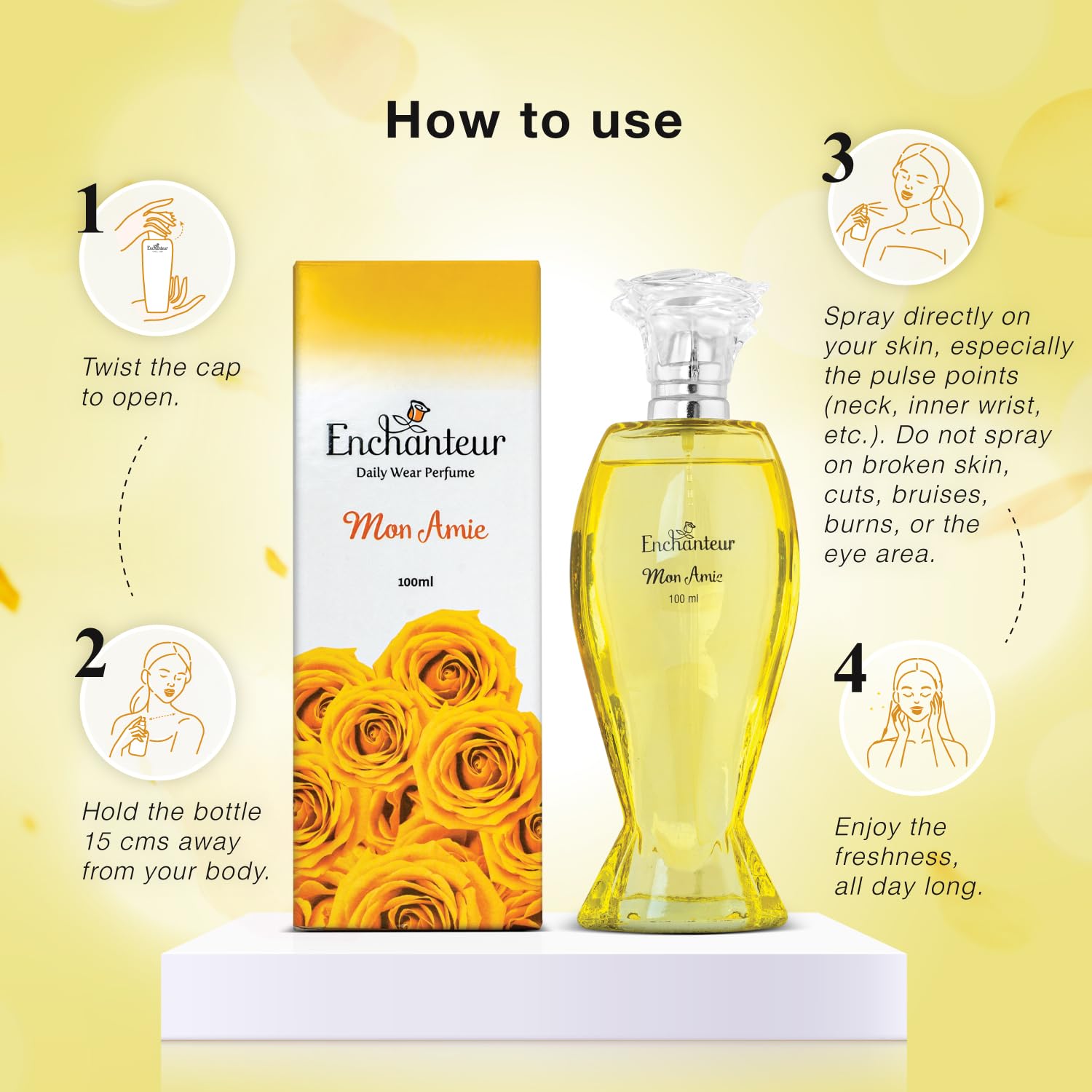 Enchanteur Mon Amie Liquid Lemon Perfume For Women, 100Ml – view 5